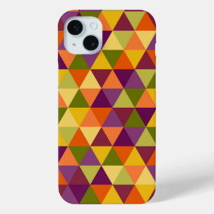 PURPLE GREEN ORANGE YELLOW GEOMETRIC PATTERNS iPhone 15 MINI CASE