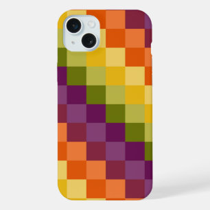 PURPLE GREEN ORANGE YELLOW GEOMETRIC PATTERNS iPhone 15 PLUS CASE