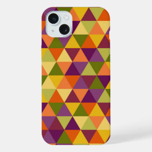 PURPLE GREEN ORANGE YELLOW GEOMETRIC PATTERNS iPhone 15 PLUS CASE