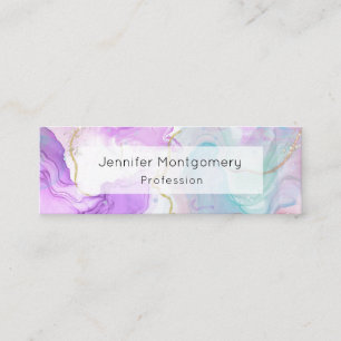 Purple, Green, Pink Flowing Colours Elegant Mini Business Card