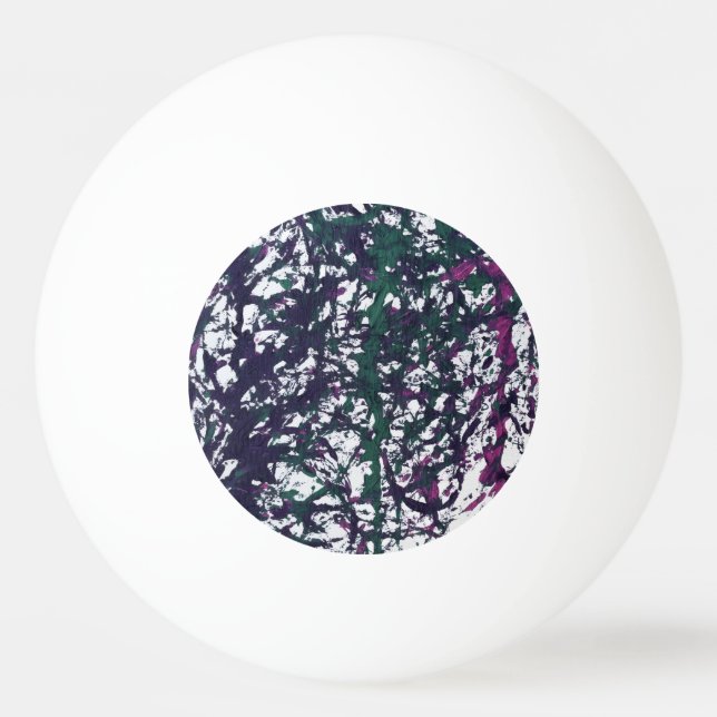 Purple, Green, Pink, Marble Artwork Ping Pong Ball (Front)