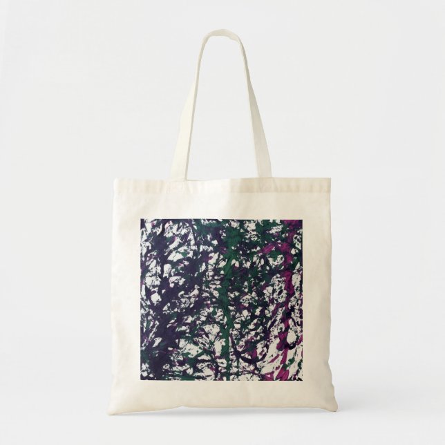 Purple, Green, Pink, Marble Artwork Tote Bag (Front)