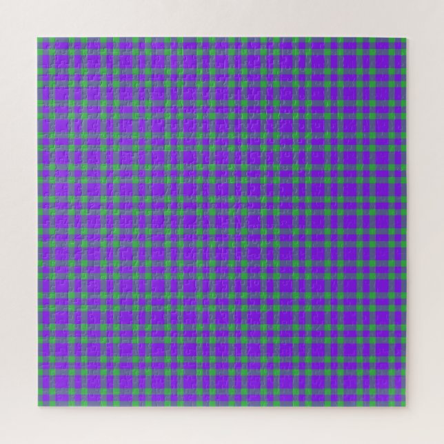 Purple Green Plaid Pattern Jigsaw Puzzle (Vertical)