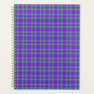 Purple Green Plaid Pattern Planner