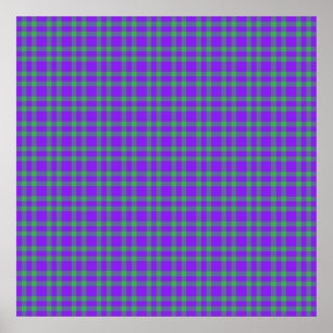 Purple Green Plaid Pattern Poster