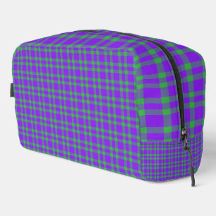 Purple Green Plaid Pattern Toiletry Bag