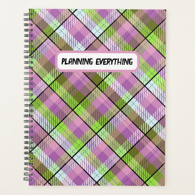 Purple Green Plaid Planner (Front)