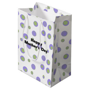 Purple Green Polka Dot Modern  Medium Gift Bag