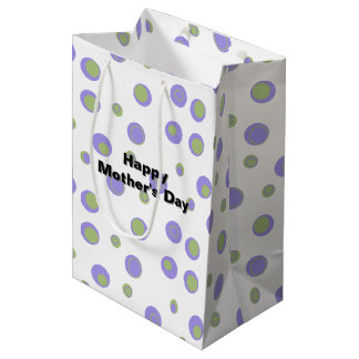 Purple Green Polka Dot Modern  Medium Gift Bag