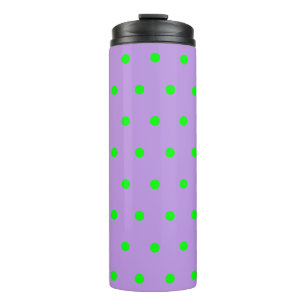 Purple Green Polka Dots Thermal Tumbler