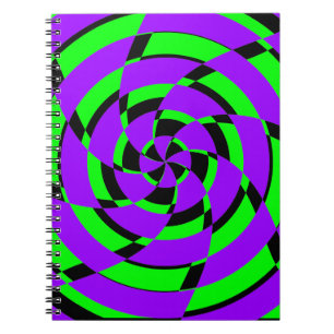 Purple Green Psychedelic Swirl Modern Art Notebook