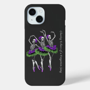 Purple Green Skeleton Ballerina Chasing Echoes iPhone 15 Case