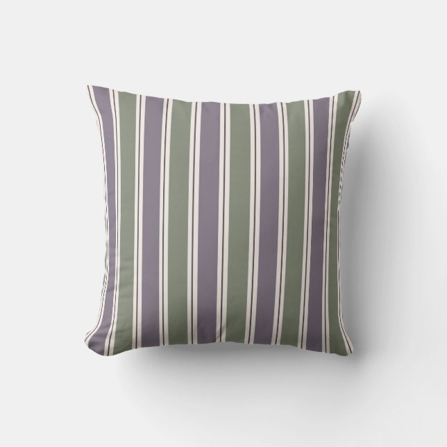 Purple & Green Stripes Cushion (Front)