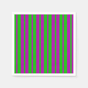 Purple Green Stylish Stripes Pattern Design  Napkin