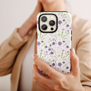 Purple Green Tossed Flower Pattern Case-Mate iPhon iPhone 13 Case