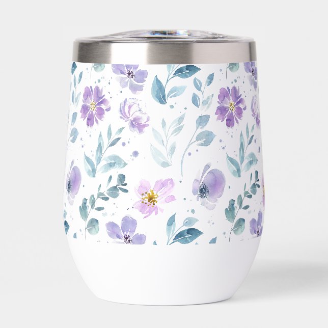 Purple Green Watercolor Wildflower (Front)