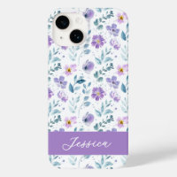 Purple Green Watercolor Wildflower Name