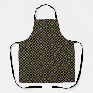 Purple Green Weave Pattern Apron