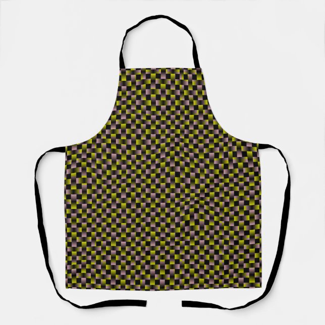 Purple Green Weave Pattern Apron (Front)