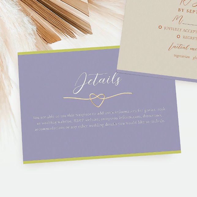 Purple Green Wedding Details  Enclosure Card (Creator Uploaded)