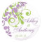 Purple Green White Floral Wedding Stickers
