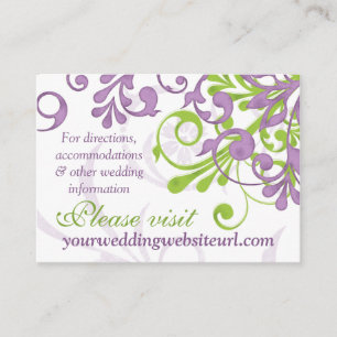 Purple Green White Floral Wedding Website Insert