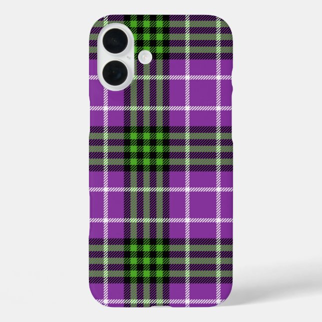 PURPLE GREEN WHITE HALLOWEEN PLAID PATTERN Case-Mate iPhone CASE (Back)