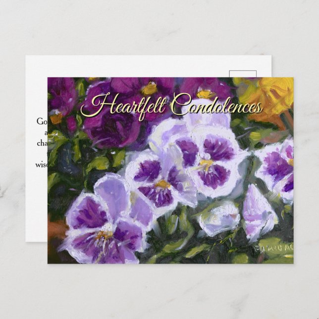Purple Green Yellow Memorial Remembrance Card (Front/Back)