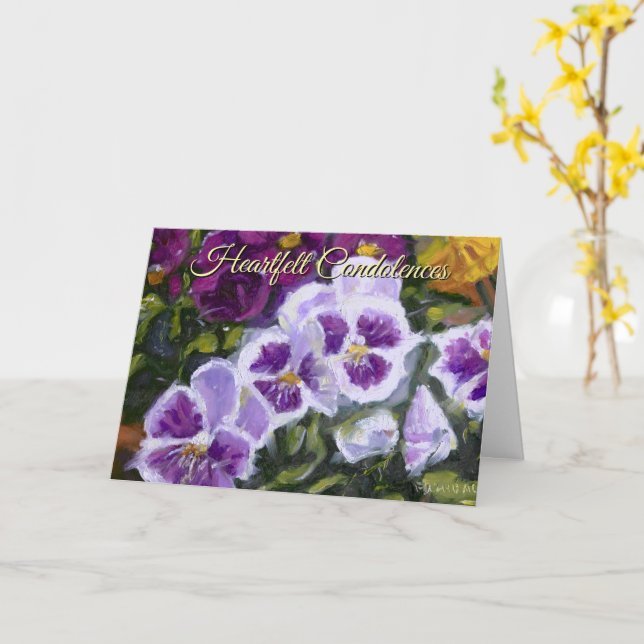 Purple Green Yellow Memorial Remembrance Card (Yellow Flower)