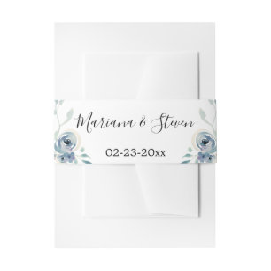 Purple Greenery Floral Elegant Wedding  Invitation Belly Band