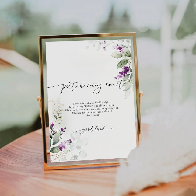 Purple Greenery Lavender Put A Ring On It Sign (Creator Uploaded)