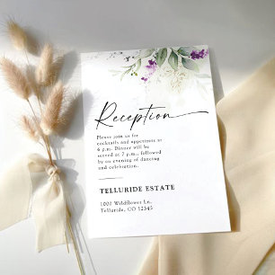 Purple Greenery Lavender Wedding Enclosure Cards