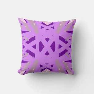 Purple Grey Art Deco Lattice Pattern Baby Girl Cushion