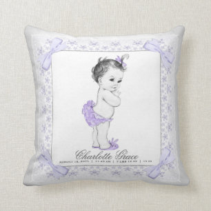 Purple Grey Baby Girl Nursery Baby Pillow