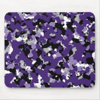Purple Grey Black White Camouflage Camo Print