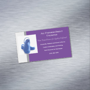 Purple Grey Blue Medical Uniform Nurse Shoes Magnetic Business Card