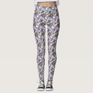 Purple/Grey/Bronze Watercolor Leggings