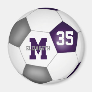 purple grey custom soccer team colours magnet