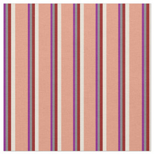 Purple, Grey, Dark Red, Bisque & Dark Salmon Fabric