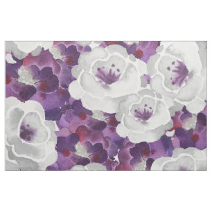 Purple Grey Floral Watercolor design fabric