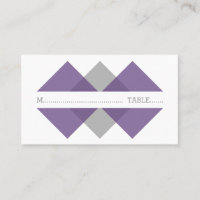Purple Grey Geometric Triad Place Card