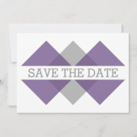 Purple Grey Geometric Triad Save the Date Invite