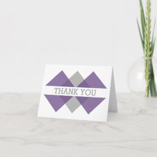 Purple Grey Geometric Triad Thank You Card