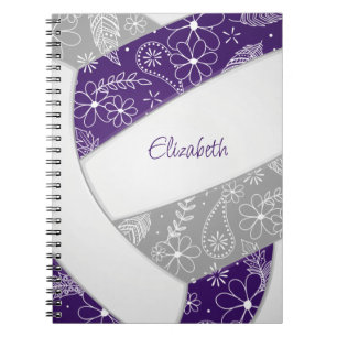 purple grey girly boho sports volleyball journal
