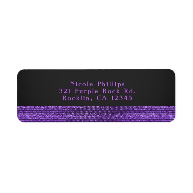 Purple Grey Modern Glam Sequins Party Invitation (Front)