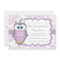 Purple, Grey, Owl Baby Shower Invitations - 730