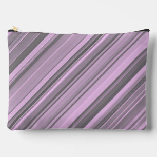 Purple Grey Stripes Accessory Pouch Large