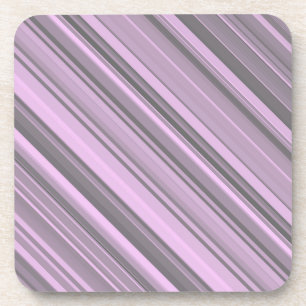 Purple Grey Stripes Coaster