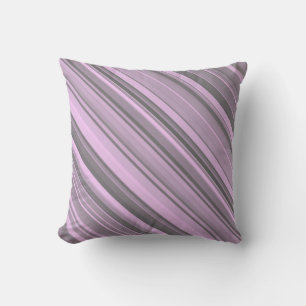 Purple Grey Stripes Cushion