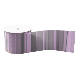 Purple Grey Stripes Grosgrain Ribbon